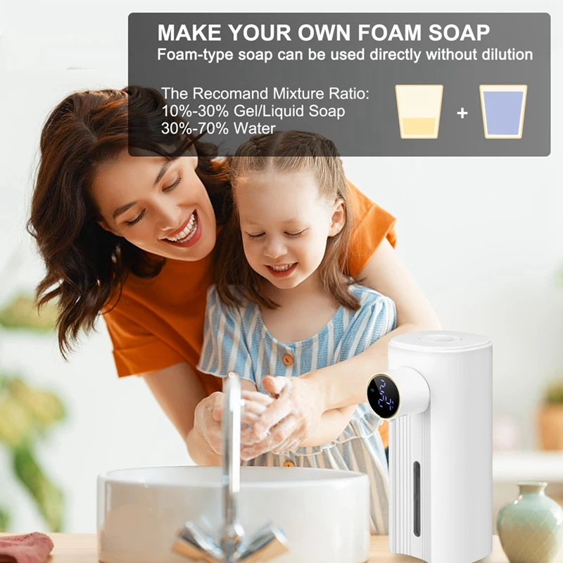 Automatic Soap Dispenser Foaming Touchless Auto Dish Soap Dispenser Hands Free Soap Dispenser Smart Electric Recharge