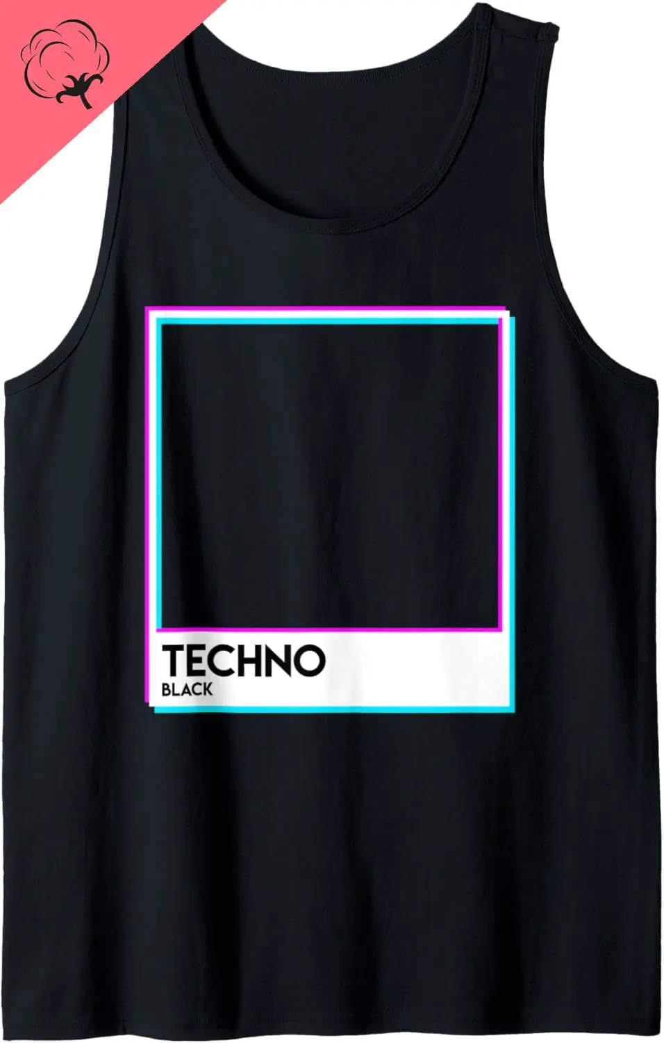Black Techno Music EDM Electro Deep House Tank Top Cotton Short Vest for Going Out  Sports Sweat Absorbent Cotton Funny Vest