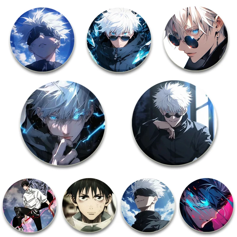 

Anime Character Satoru Gojou/Yuuji Itadori/Megumi Fushiguro/Nobara Kugisaki Brooch Cartoon Badge Button Pins for Clothes Decor