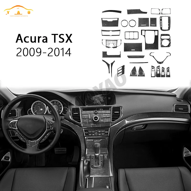

Carbon Fiber Car Sticker For Acura TSX 2009-2014 Car Gearshift Air Conditioning CD Panel Door Armrest Cover Trim Car Accessories