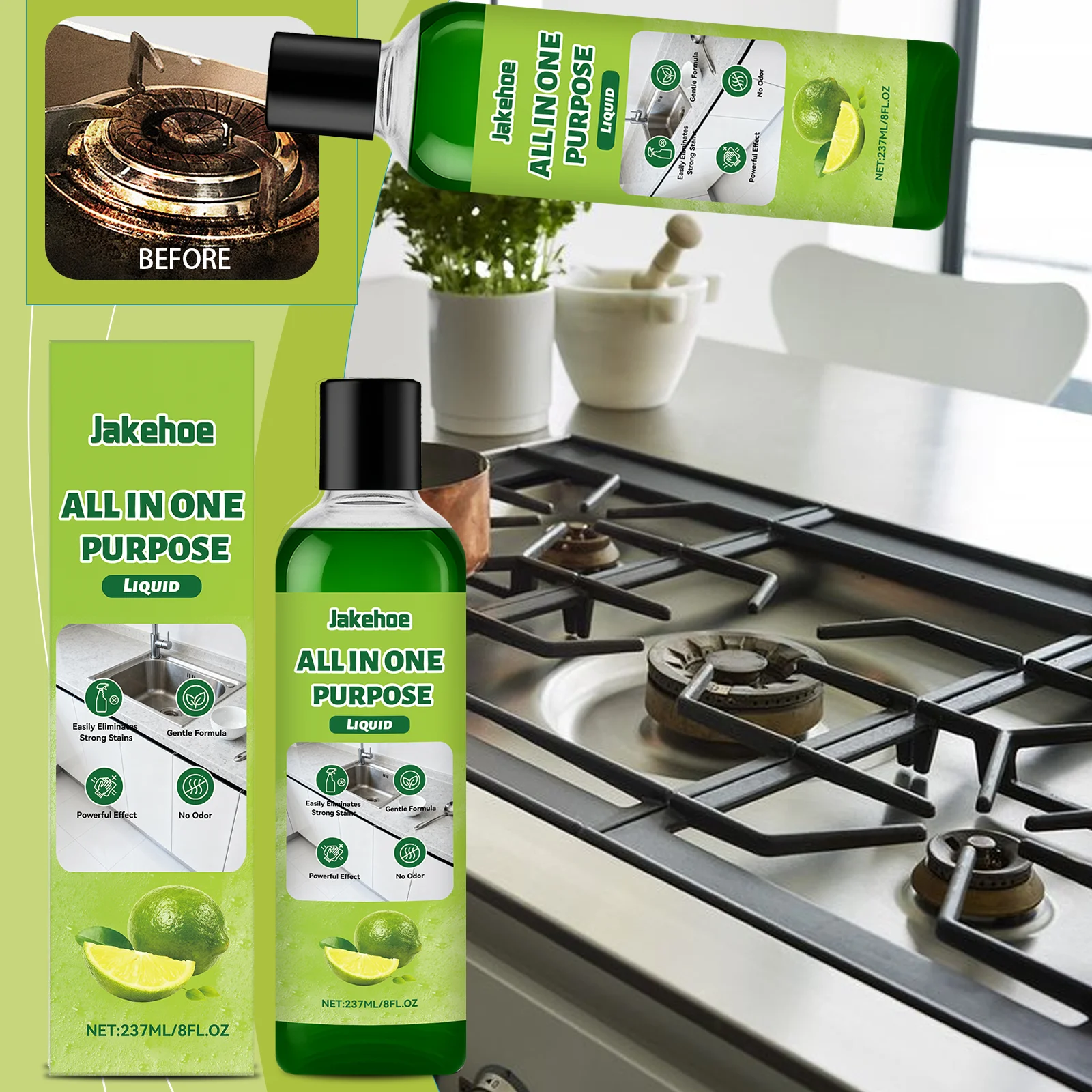 All Purpose Cleaning Liquid Concentrate Lemon Extract Degreaser For Kitchen Bathroom Remove Stains Odors Fresh Scent