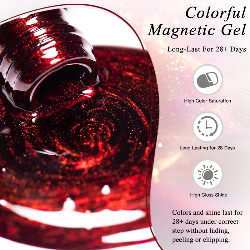 Smalto per unghie gel magnetico gatto rosso verde per unghie natalizie Glitter scintillanti Semi permanente Cat Eye Vernice gel UV Soak Off fai da te