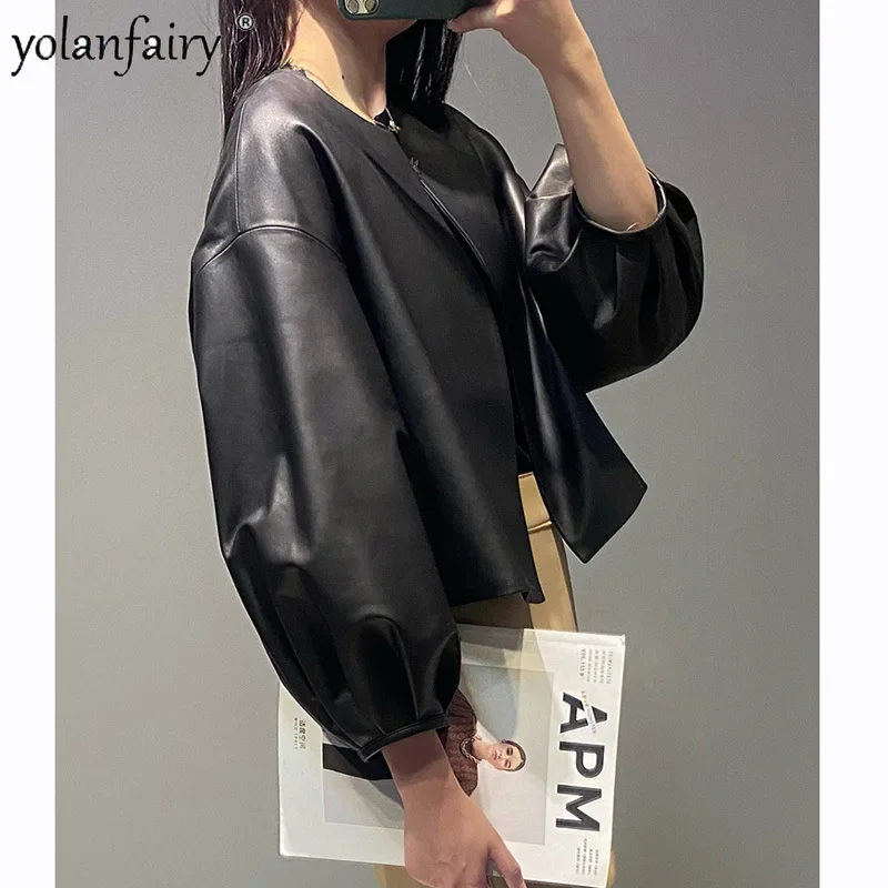 Spring Autumn Pure Sheepskin Jacket Women's Genuine Leather Coat 2023 New in Outwears Top Female Leather Clothing Casaca FCY5065