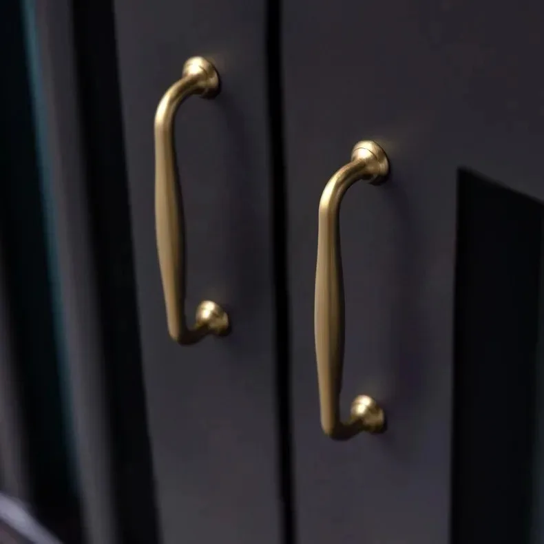 Antique Brass Cabinet Pulls Hardware for BedroomVintage Brass Solid Drawer Handles for Kitchen Cabinets and Dresser Drawers
