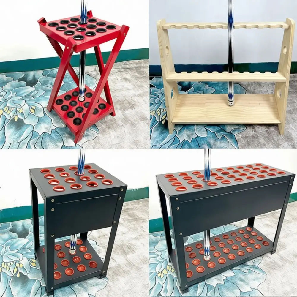 Modern Pool Cue Storage Rack Floor Stand Organizer For Billiard Rooms Clubs Sports Gear Display Holder Accessory