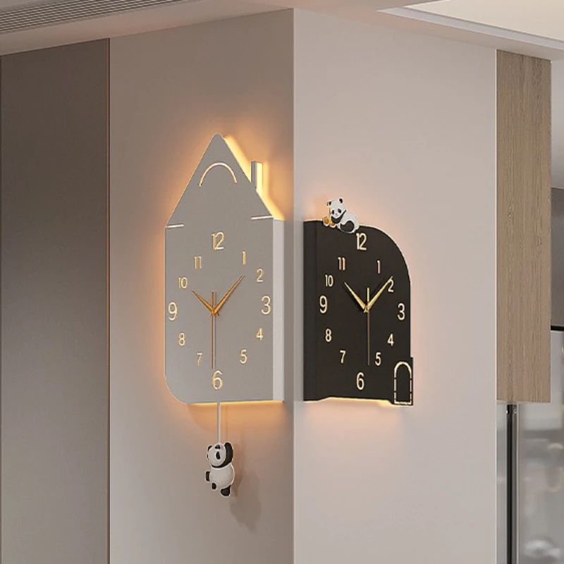 Modern Silent Wall Clocks Double-sided Wall Clock Corner Hall Home Restaurant Corner Watch Interior Wall Decoration Ornaments
