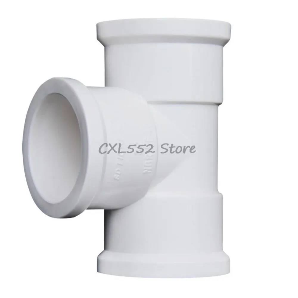 2Pcs Inside Diameter 20/25/32/40mm PVC White Thickening Equal Diameter Tee Water Supply Pipe Fittings