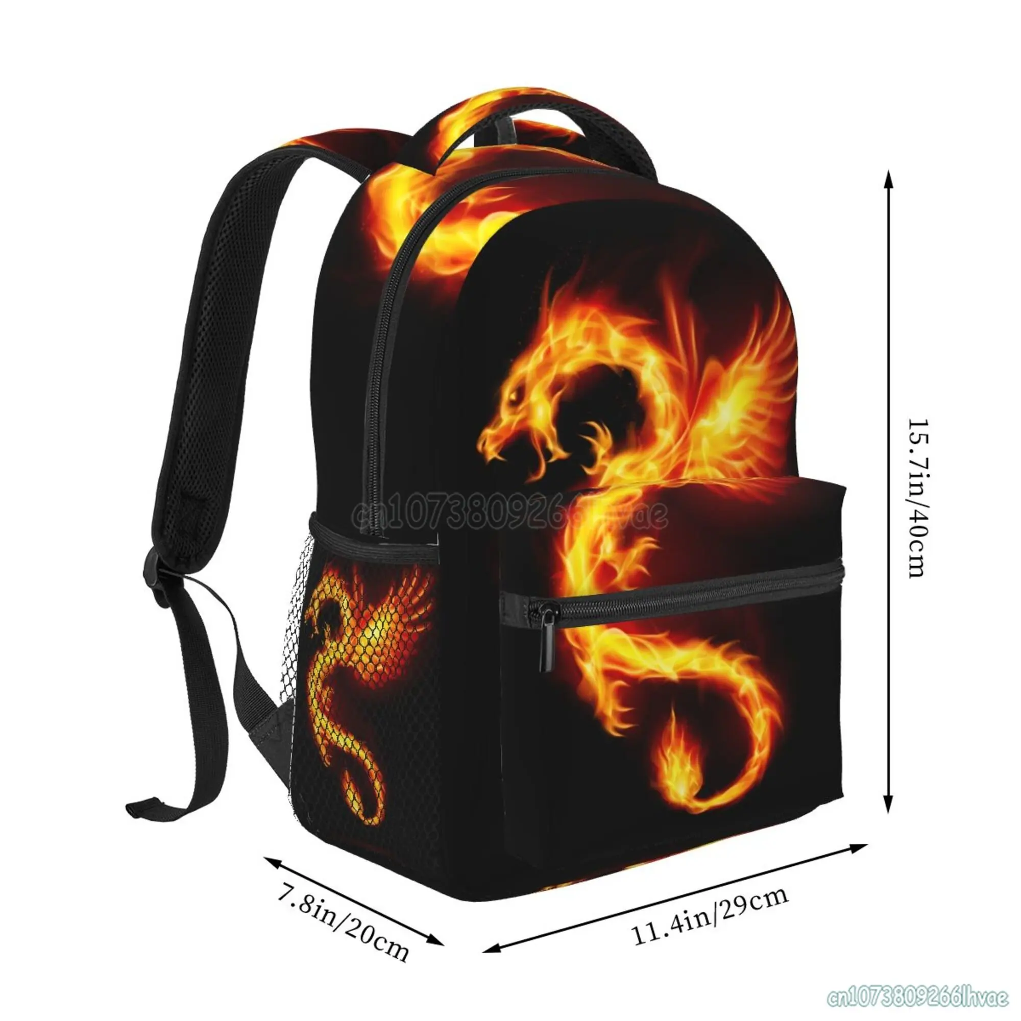 Schul rucksack Gold Feuer Drachen Bücher tasche für Jungen Mädchen Teenager lässig Reisen Wandern Camping Tasche Erwachsene Computer Laptop Tages rucksack