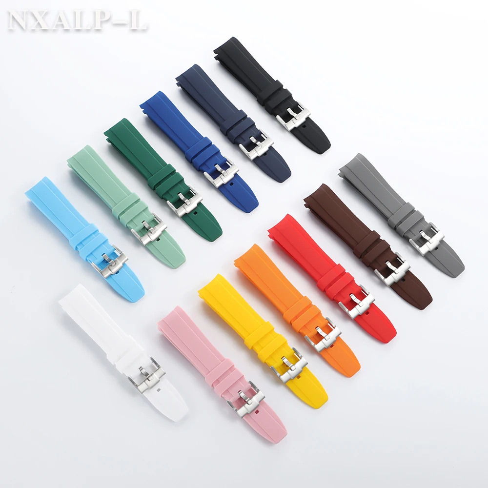 Soft Silicone Strap 20mm 22mm for Omega for Swatch Curved End Watch Band for Citize for Rolex Men Women Waterproof Bracelet ﻿