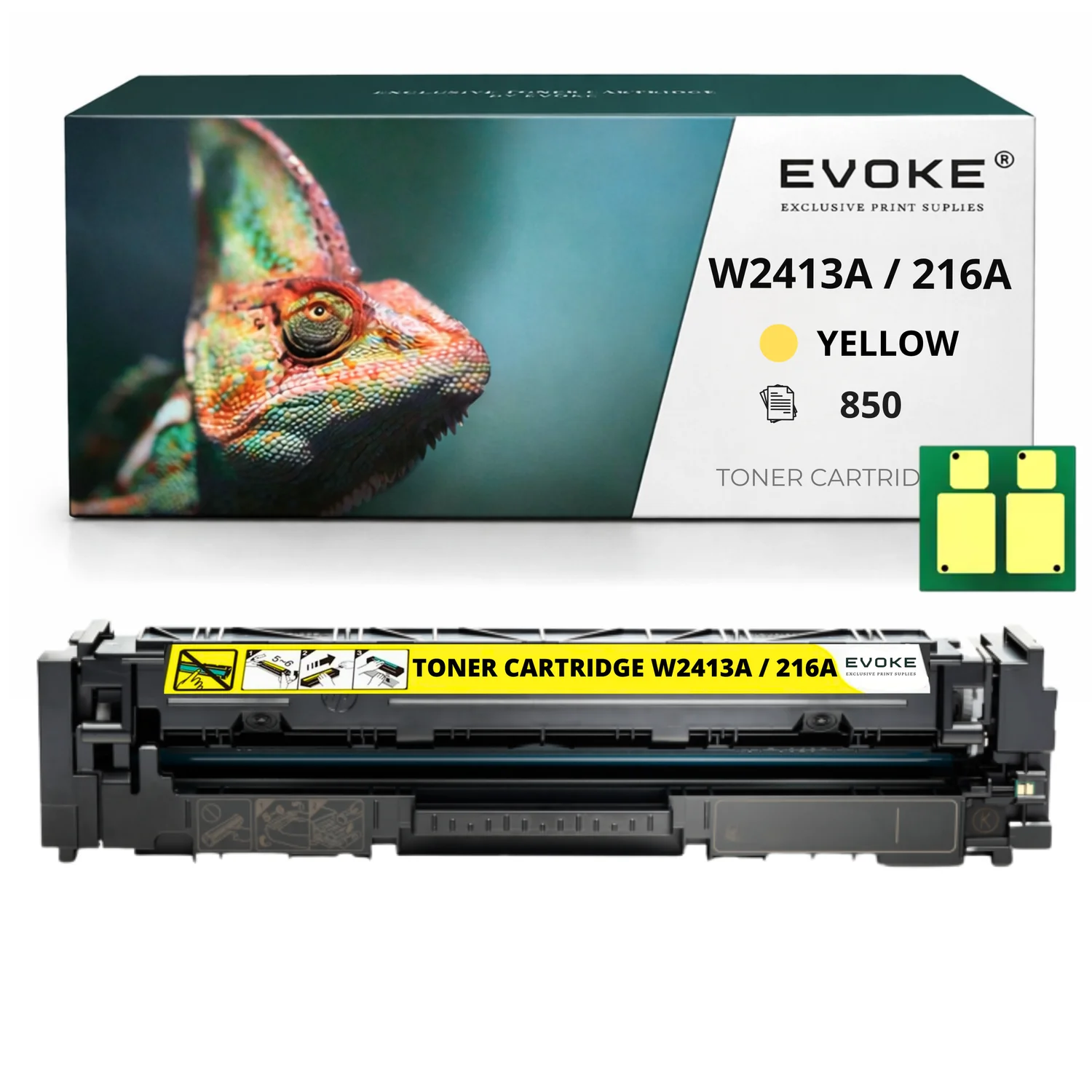 Evoke Compatibele Toner voor HP W2412A 216A Geel met Chip 850 Pagina's M155Nw M182N M183Fw
