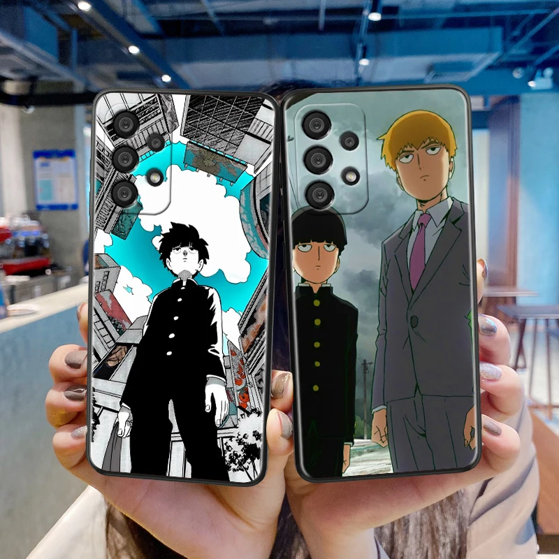 Anime Mob Psycho 100 For Samsung A55 A35 A25 A15 A14 A73 A53 A13 A05S A03S A02S A71 A52 A32 Black Soft Phone Case