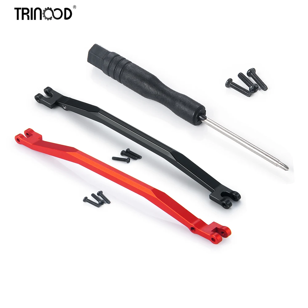 TRINOOD noir/rouge alliage d'aluminium direction lien de liaison plus récent avec tournevis pour Kyosho Jimny 1/18 MINI-Z RC voiture mise à niveau pièces