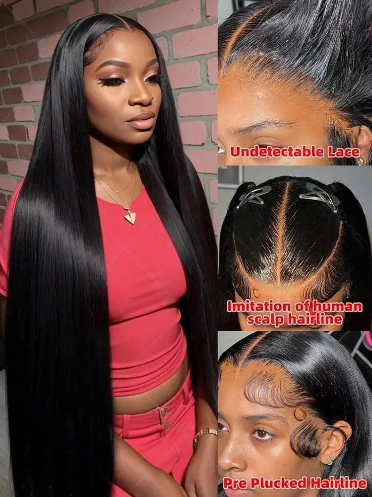 36 بوصة خصلات الشعر المستعار الإنسان الفيتنامية سوبر مزدوجة تعادل العظام مستقيم الدانتيل شعر مستعار أمامي 13x6 Hd الدانتيل أمامي غلويليس الباروكات شعر الإنسان