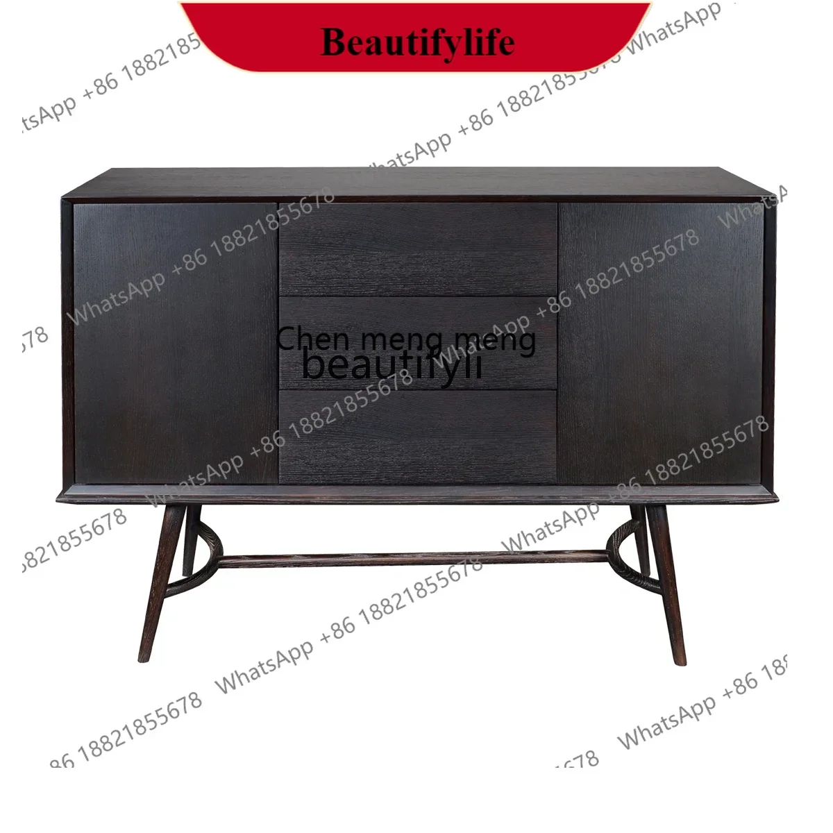 

G153 Italian modern living room storage dining side new Chinese solid wood dining room wine cabinet