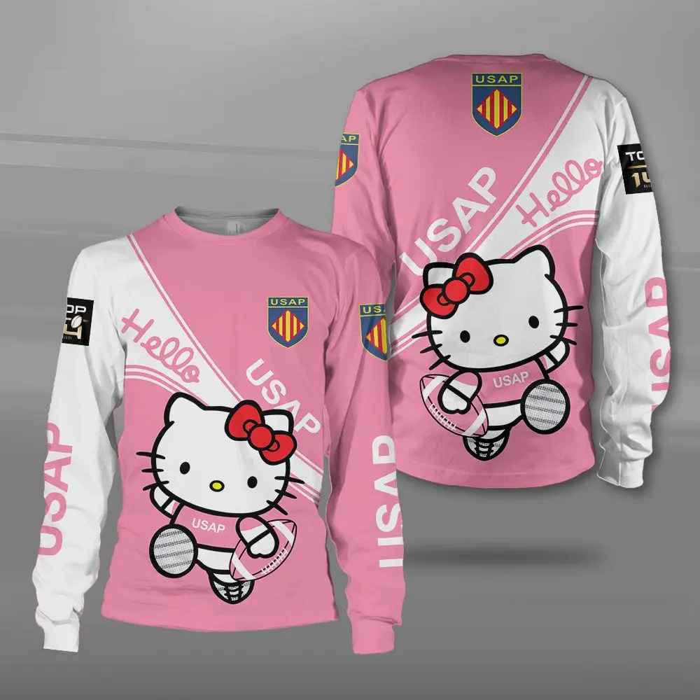 Casual Comfortable Long Sleeves Pullovers Round Neck Hello Kitty Pattern Printed Fashionable Spring New Style Sweatshirts