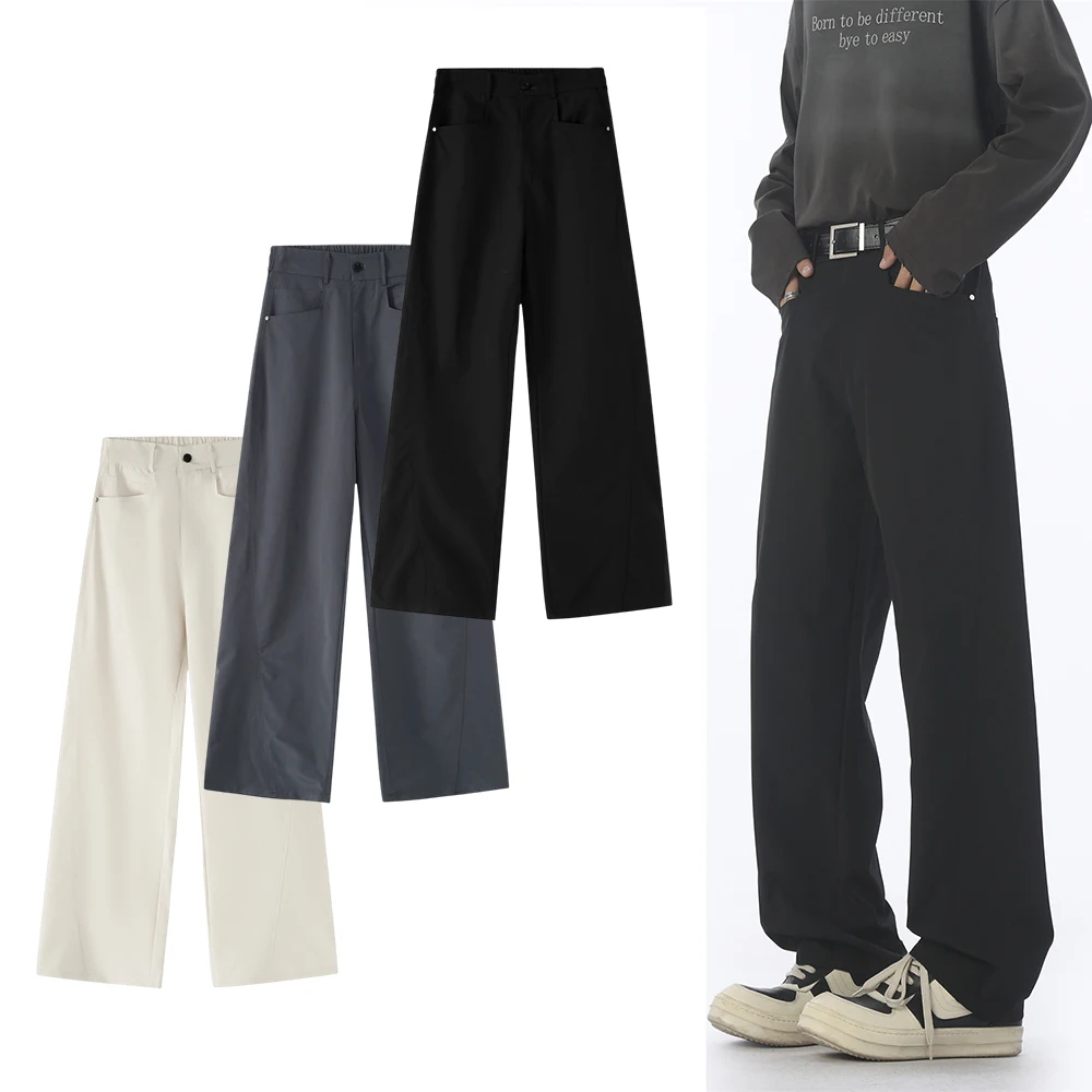 

Men's casual long pants, Hong Kong autumn and winter straight-leg pants, Korean-style multi-functional comfortable pants