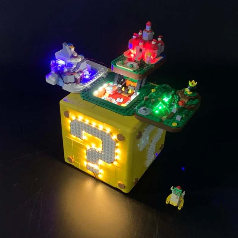 BYB LED Light Kit For 71395 Super Marioed 64 Question Mark Blocks Decorative Lamp Remote Control Not Include Lego Building