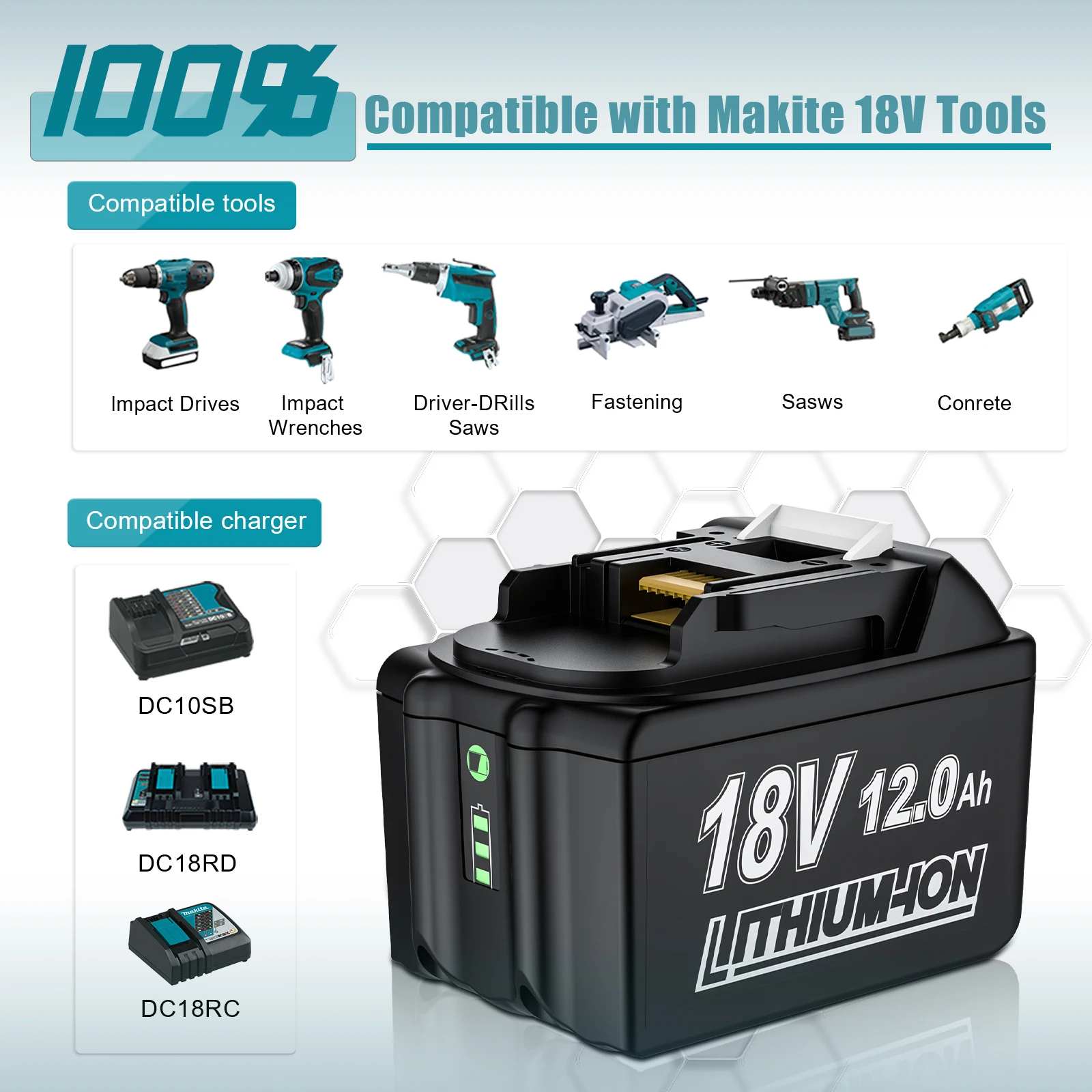 Pour Batterie Makita 18V 3.0AH/4.0AH/6.0AH/9.0AH Batterie Rechargeable BL1830 BL1815 BL1860 Batterie d'outil électrique de remplacement