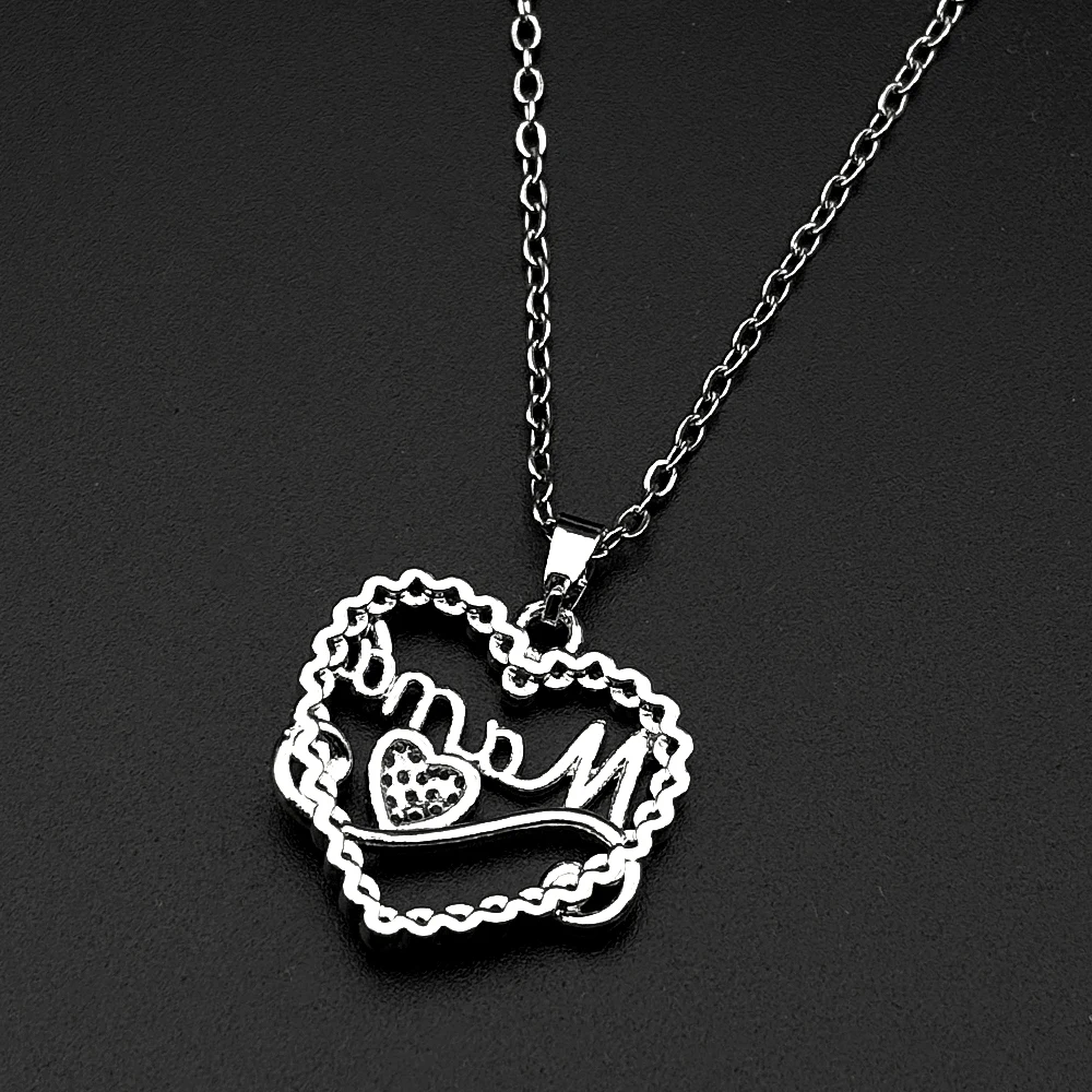 Mama Herz Kristallkette Edelstahl Goldfarben Liebe Mama Muttertag Elegante Tägliche Halskette Schmuck Geschenk für Frauen – Detail 7