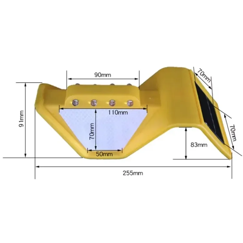 System Synchronized Flash Reflector Profiler Double Sided 8 Super Brightness Light Emitting Diode Solar Guardrail Reflector