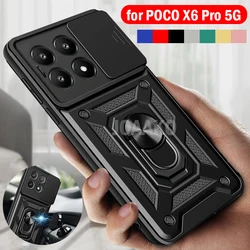 Funda dla POCO X6 Pro 5G etui pancerz do aparatu obiektyw osłona telefonu do POCO X6 Pro stojak pierścieniowy wstrząsoodporny Capa