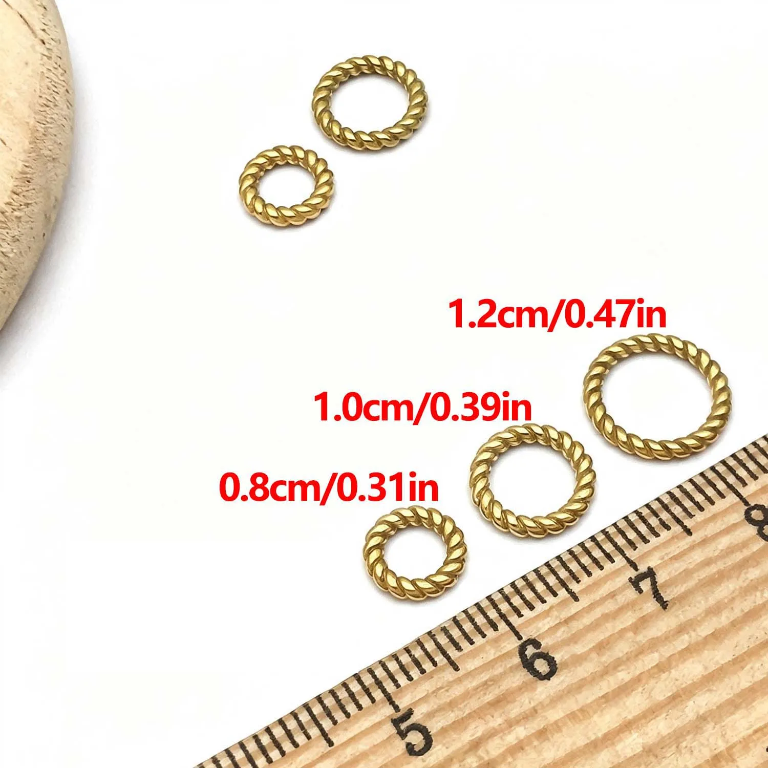 5pcs Stainless Steel Twisted Closed Rings Connectors for DIY