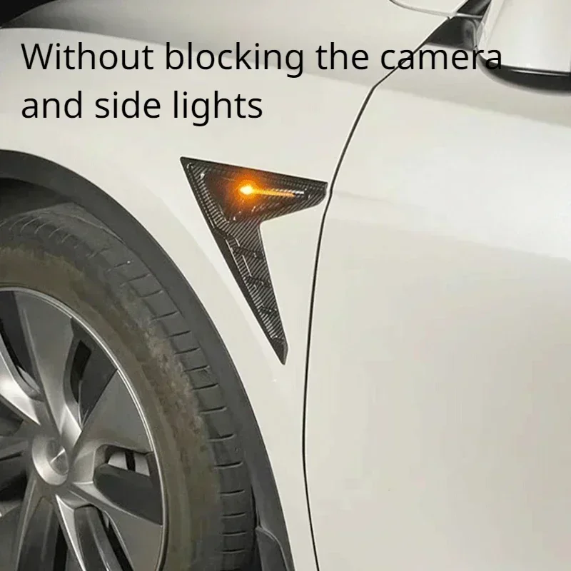 Side Wing Panel Cover for Tesla Model Y Launch/Juniper/Model 3 Highland 2024 Spoiler Dust Cover Camera Flanks Cover Accessories