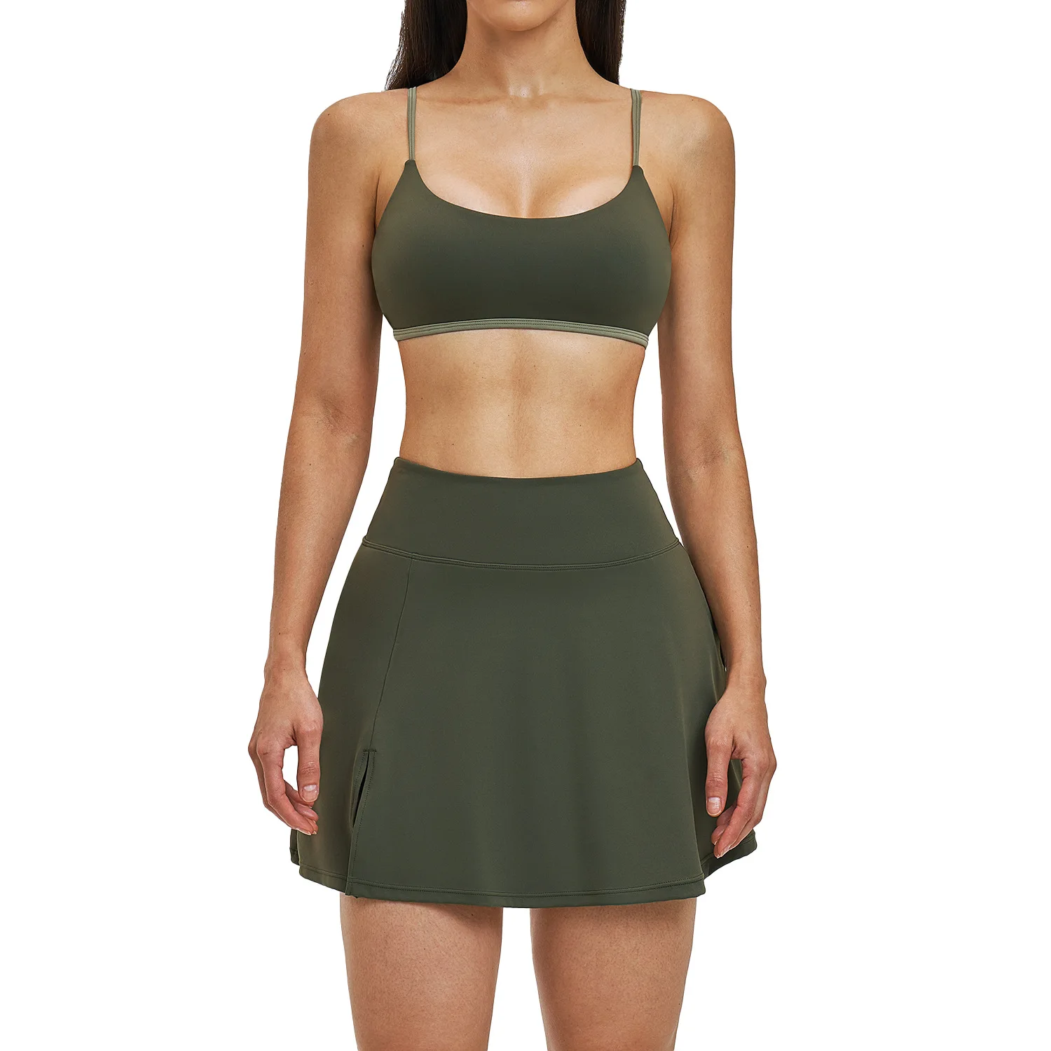 Maxdutti Naked Back Set Tennis Skirt Casual Quick Drying Set Outdoor Running Sports Set Skirt Woman Clothing Faldas Skirts
