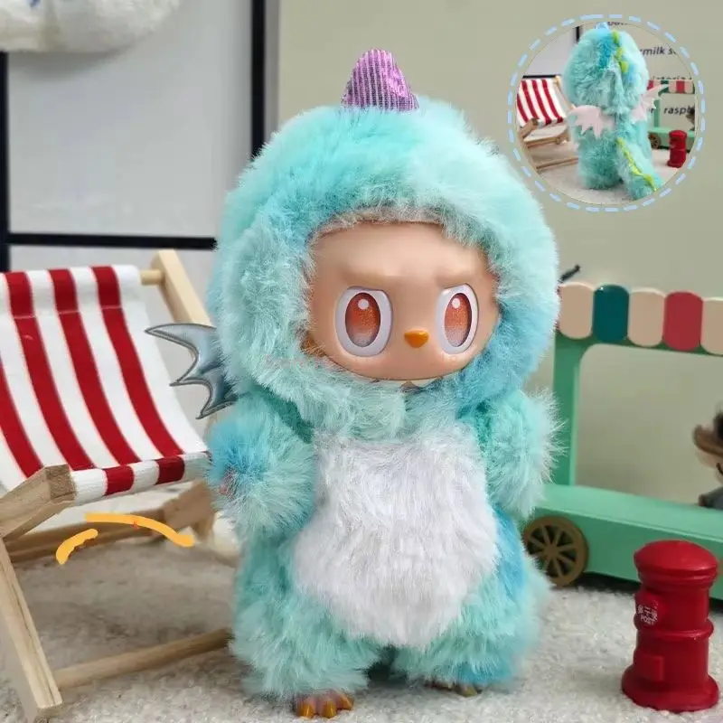 Per 17 cm Labubu Vestiti Stitch Cat Collection Vestiti Labubu di alta qualità Vestiti di peluche Set Vestiti Ali d'angelo Abbigliamento Labubu