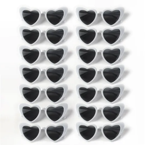 14 Uds. Gafas de ojo de gato con marco de plástico en forma de corazón, policarbonato decorativo Vintage incluido para fiesta, boda, Festival de Música