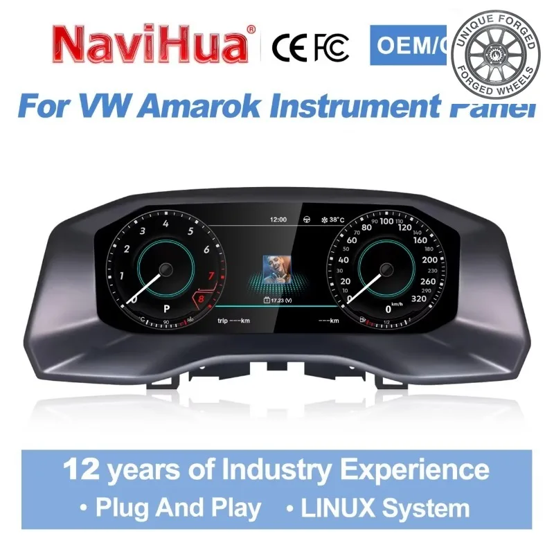 26 Style New Arrival 12.3'' Car LCD Dashboard Linux System Auto Speedometer Car Digital Cluster For Volkswagen Amarok 2017-2020