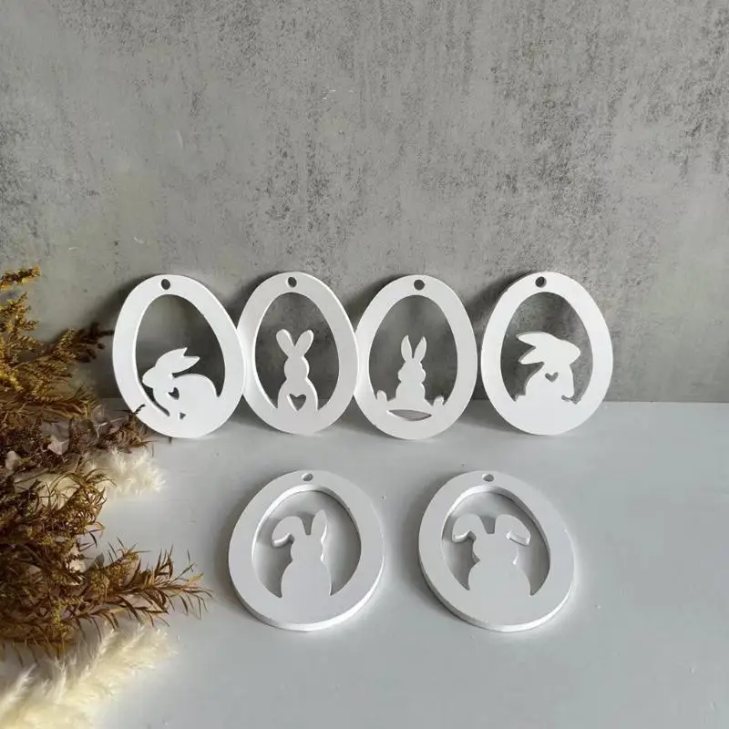 

N2UE Удобная силиконовая форма для изготовления персонализированной подвески в виде пасхального кролика из смолы