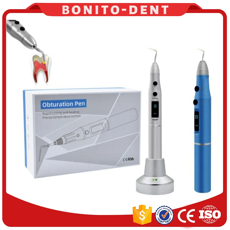 Pluma de obturación de gutapercha inalámbrica, pluma dental aquecida com 2 Dicas, pluma de conducto radicular Endo, 2 en 1 corte função de enchimento