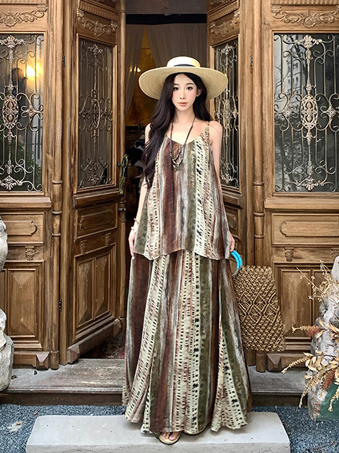 n العرقية Sle قطعتين مجموعة الصيف خمر الدكتور ملابس السفر المرأة Faion يوننان دالي الجذب السياحي #1