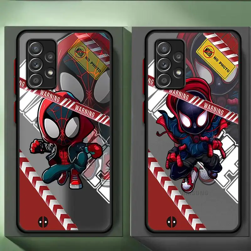 phone cases for Samsung Galaxy A24 case A33 A52s A12 5G A35 A53 A32 A13 A14 A15 Luxury Cover fundas Marvel Caroon Hero Spiderman