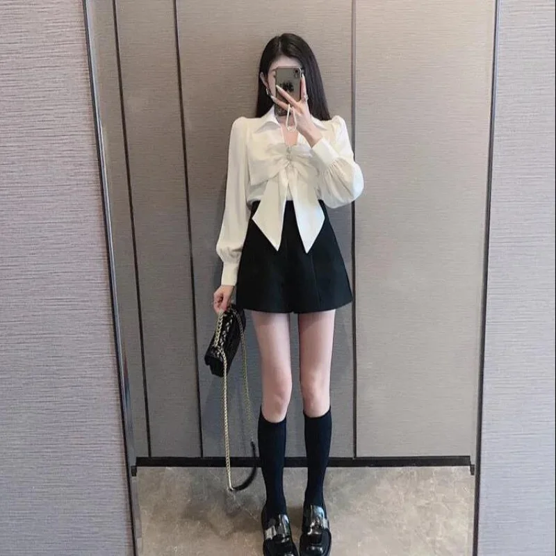 Bow Long Sleeve Blouses Women Elegant Females All-match Spring Clothing Ropa Mujer Design Retro Chic Fashion New Korean Style