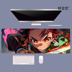 Alfombrillas de Anime Tanjirou Kamado para Gaming, alfombrilla de ratón para teclado de empresa, Alfombra de escritorio para computadora, tamaño grande y pequeño