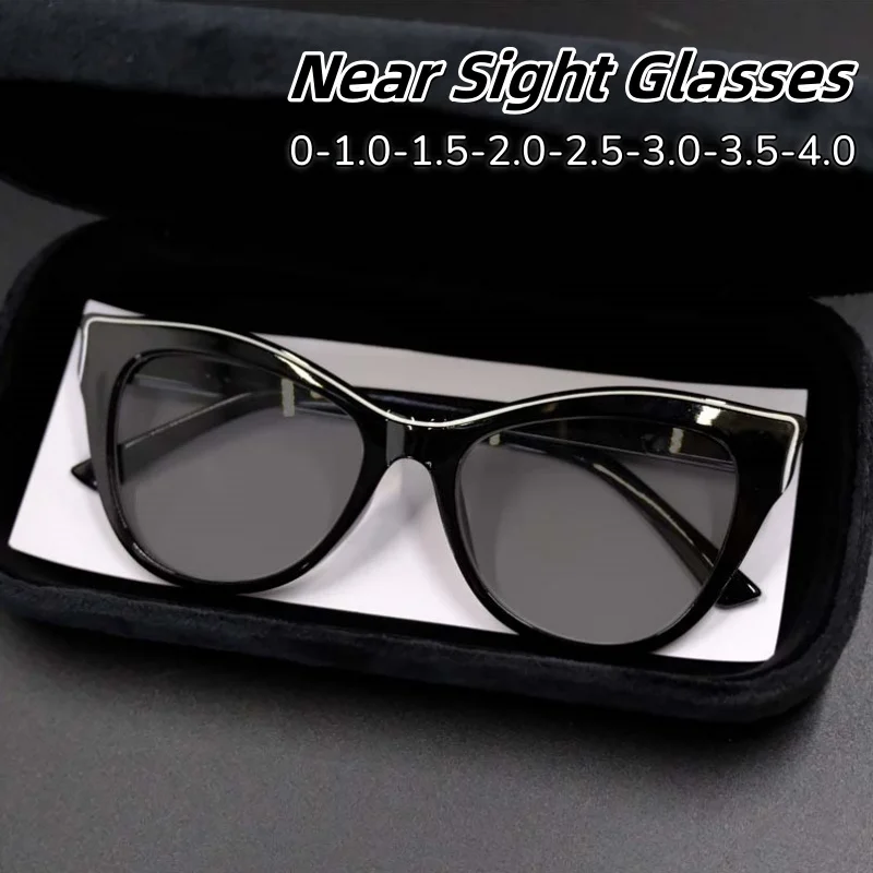 

Sturdy and Durable Cat Eye Myopia Sunglasses Outdoor HD Luxury Designer Lenses UV Resistant Decorative Glasses 0 TO -4.0