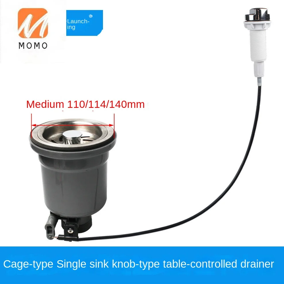 Kitchen Sink Single Sink Knob Table Control Drainer Kitchen Sink Automatic Control Drop Water Accessories...