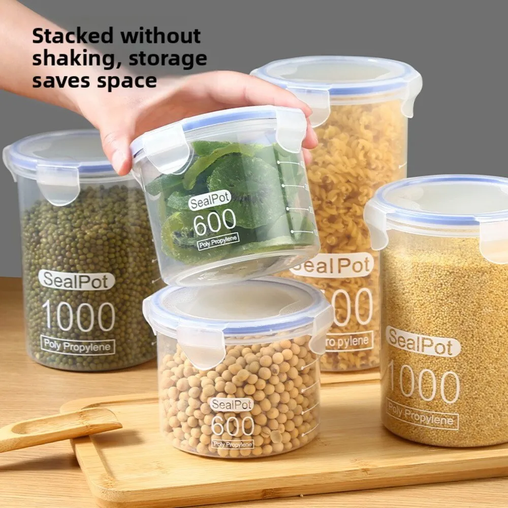 

Large Transparent Plastic Storage Jars for Milk Powder Kitchen Grains Food Pantry Organization BPA Free Airtight Containers