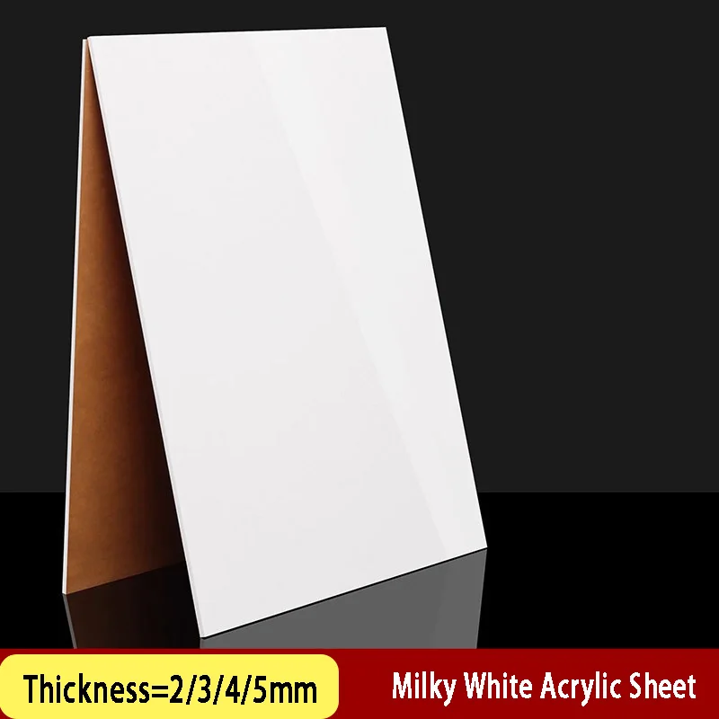 THK=2/3/4/5mm Milky White Acrylic Sheet - Opaque Plexiglass Panel Reflective Backdrop Partition Custom Processing
