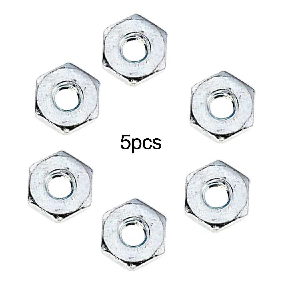 Steel For M8 Guide Bar Nuts 5 Pack 19mm Hex 7mm Tall for Chainsaw Guide Bar Mounting MS170 MS180 MS210 Compatible