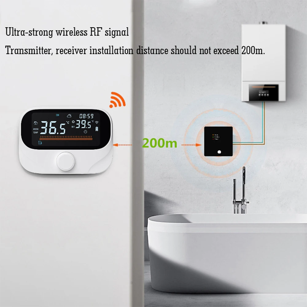 Tuya WiFi Smart Home Wireless Thermostat RF Battery Gas Boiler Water Heating Digital Temperature Controller Alexa Google Home