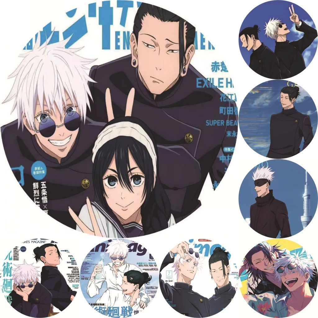 

58 мм аниме дзюдзюцу кайсен Годзё Сатору Фусигуро Мегуми косплей костюм значок булавка SPTE жесть брошь ﻿ Хэллоуин Опора Xmas Gilf