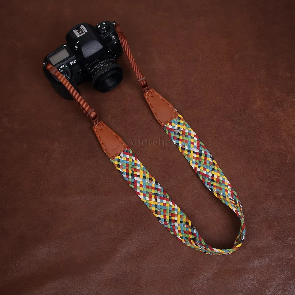 Woven Series Retro Decompression Camera Shoulder Strap for Nikon Fuji Canon Sony DSLR