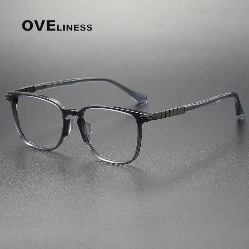 

Acetate Titanium Glasses Frame Men women Retro Vintage Square Eyeglasses frame Spectacles Brand Design Eyewear