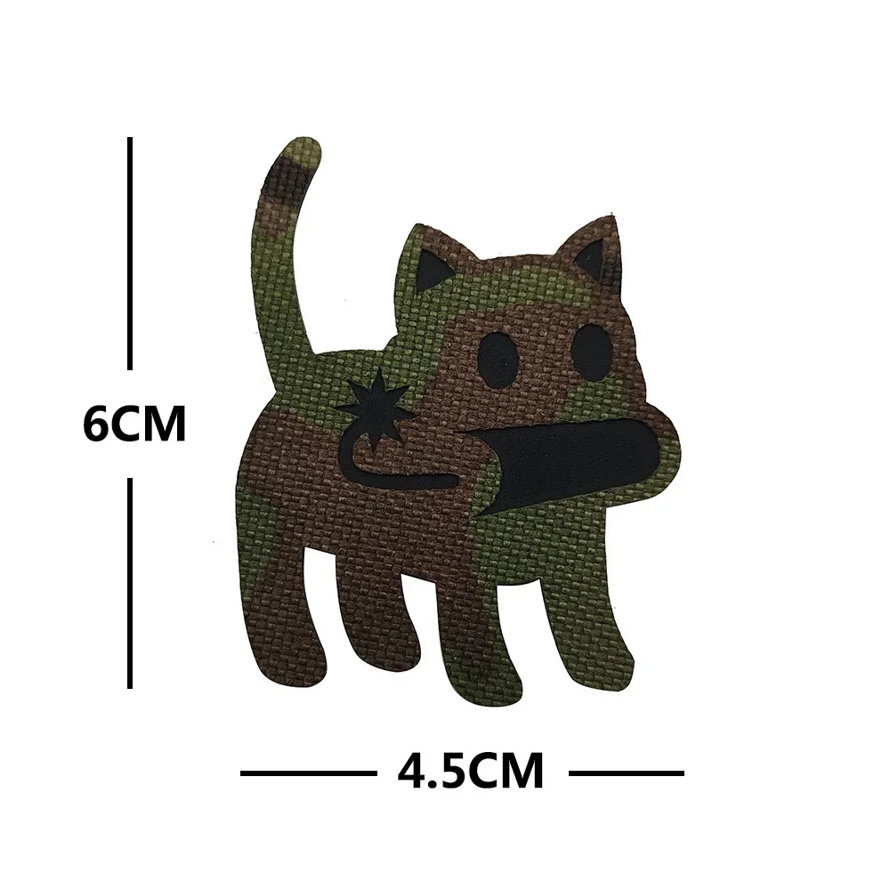 Cartoon Fashion Laser Cutting Luminous  Cat IR Infrared Reflective Cats Magic Patches Badge Outdoor Backpack Morale Badge