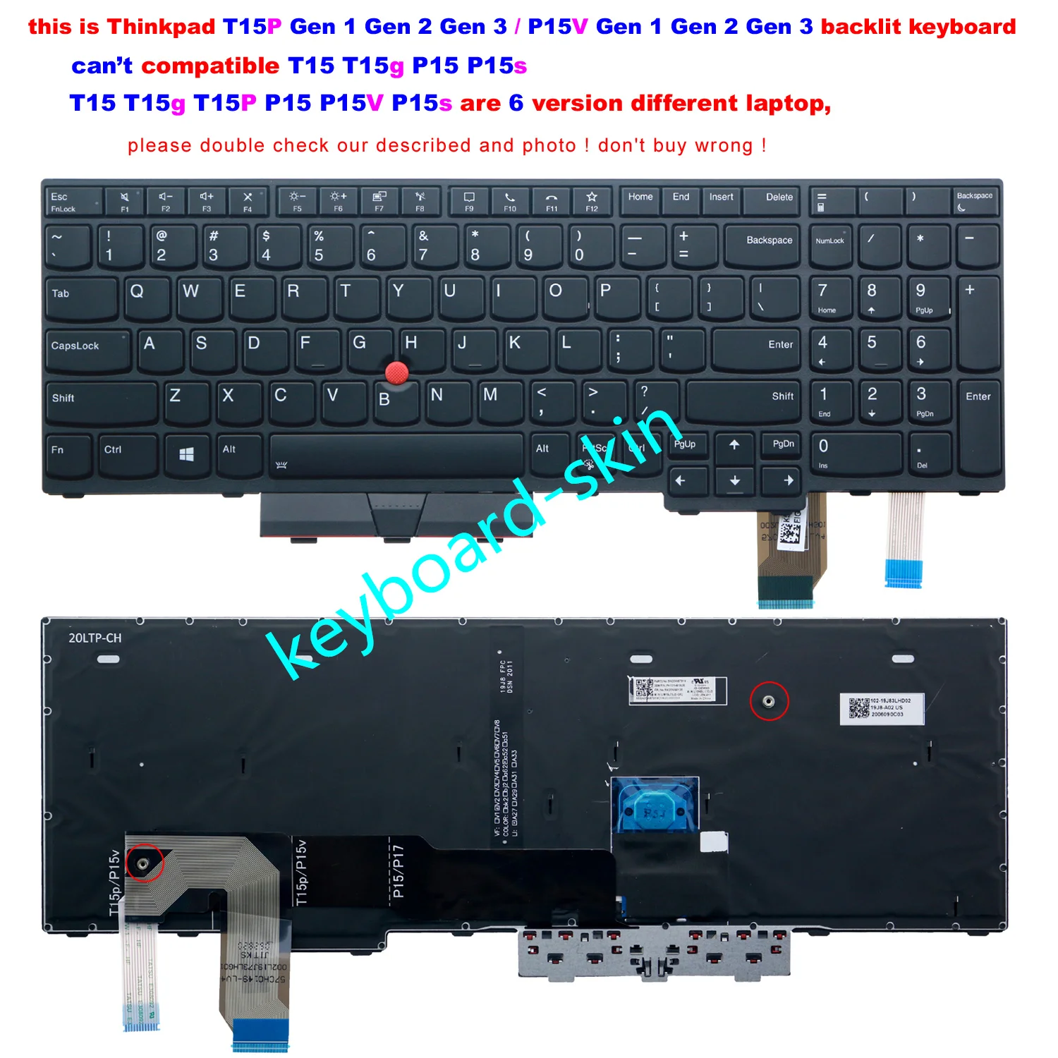 

Новая клавиатура с подсветкой в США для ноутбука IBM Lenovo Thinkpad T15P Gen 1 Gen 2 Gen 3/P15V Gen 1 Gen 2 Gen 3