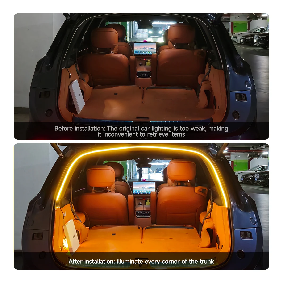 Universal Car trunk light 12V Car LED Luggage Compartment Lighting 5M Can be cut waterproof Sensor Light Bar Auto Accessories