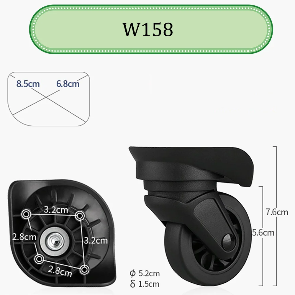 For American Tourister W158 Universal Wheel Trolley Case Wheel Replacement Luggage Pulley Sliding Casters wear-resistant Repair